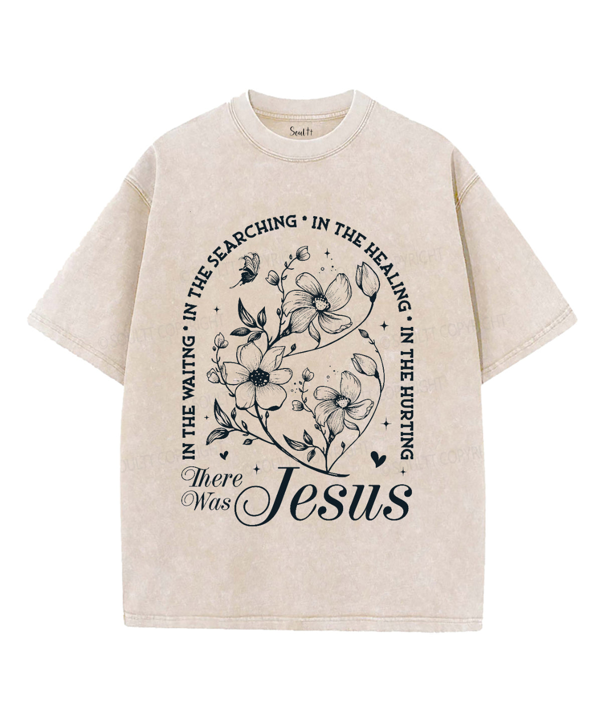 There Was Jesus Unisex Washed Christian T-shirt Style001 Hoodie, Sweatshirt | CiraTrend.com (Image 1)