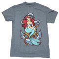 The Little Mermaid Mens  T-Shirt - Ariel Sitting in Anchor Tattoo Style Image Hoodie, Sweatshirt | CiraTrend.com