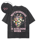 Motherhood Is Kingdom Work Double Sided Unisex Washed Christian T-shirt Style009 Hoodie, Sweatshirt | CiraTrend.com (Image 1)