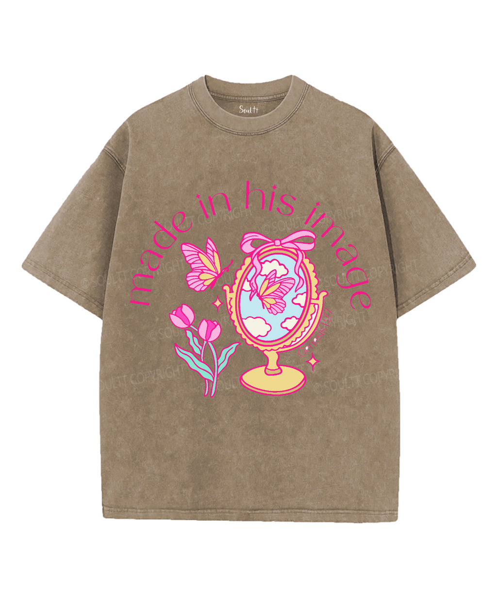 Made in His Image Unisex Washed Christian T-shirt Hoodie, Sweatshirt | CiraTrend.com (Image 5)