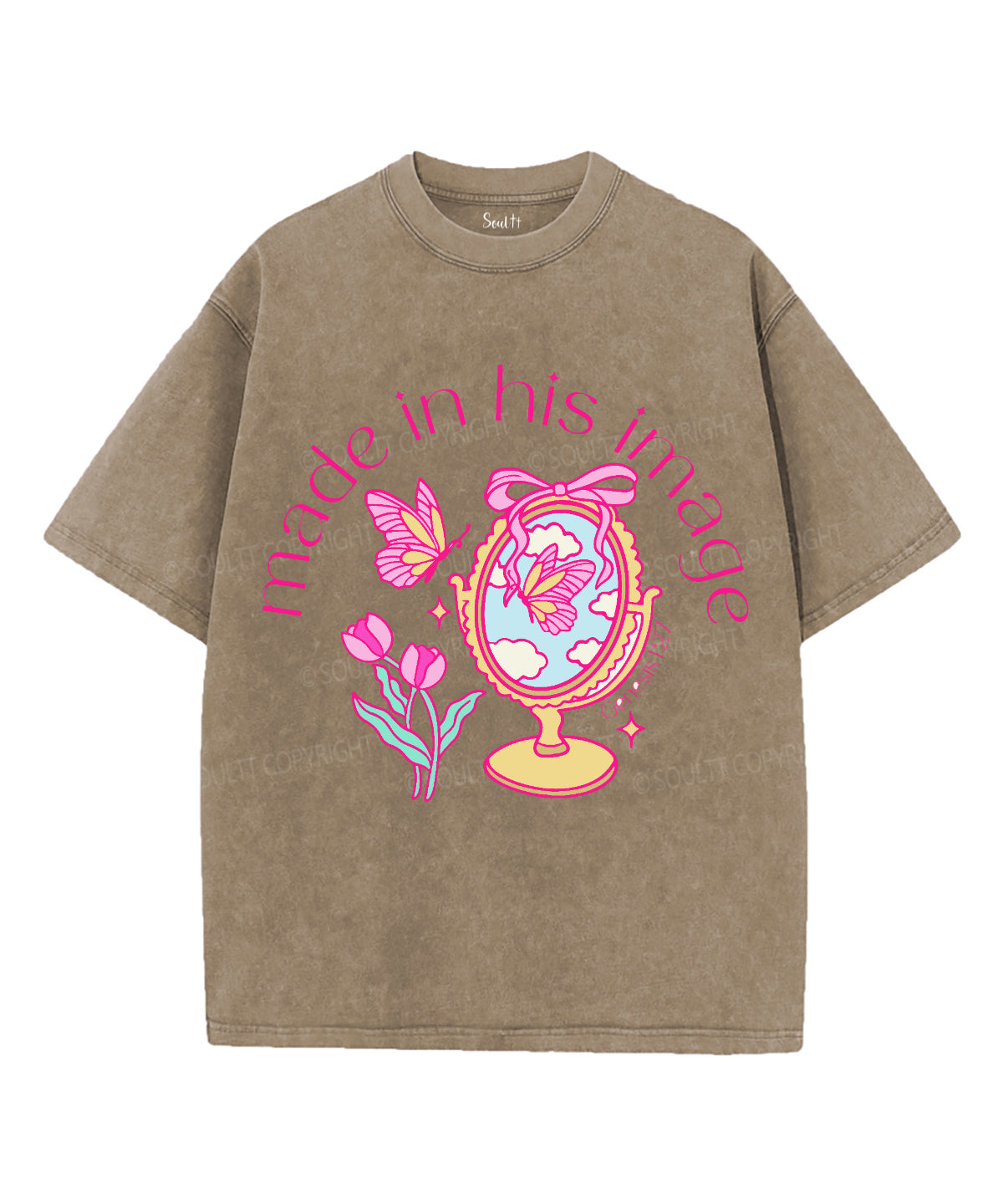 Made in His Image Unisex Washed Christian T-shirt Hoodie, Sweatshirt | CiraTrend.com (Image 5)