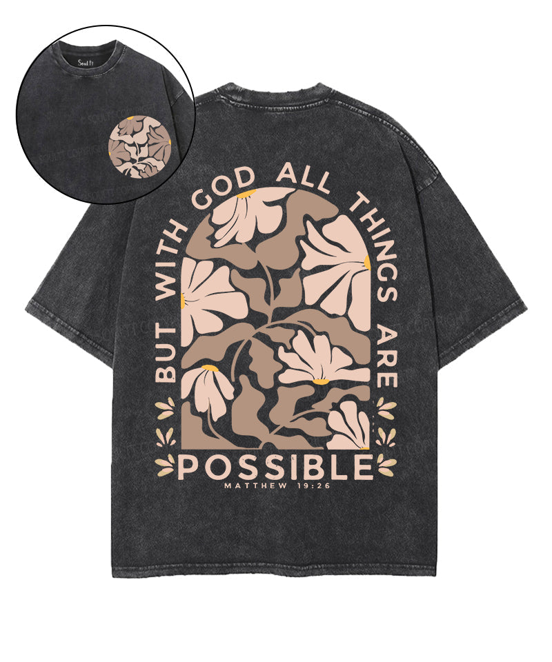 All Things Are Possible Double Sided Unisex Washed Christian T-shirt Style002 Hoodie, Sweatshirt | CiraTrend.com (Image 1)
