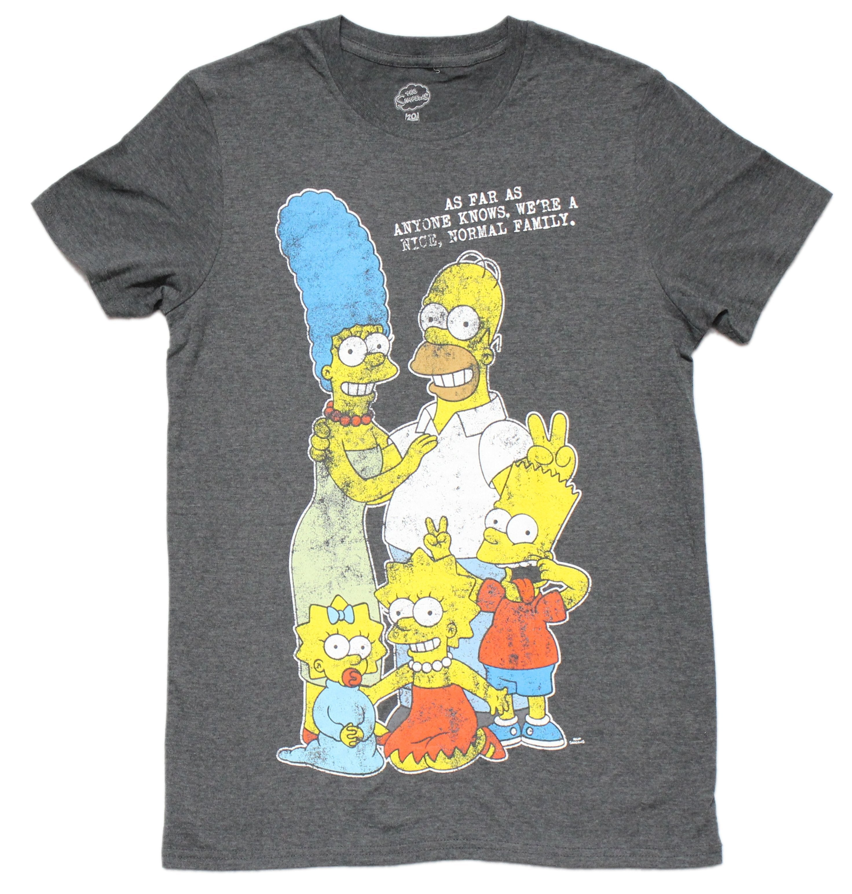 The Simpsons Mens  T-Shirt - Distressed Mens Nice Normal Family Hoodie, Sweatshirt | CiraTrend.com