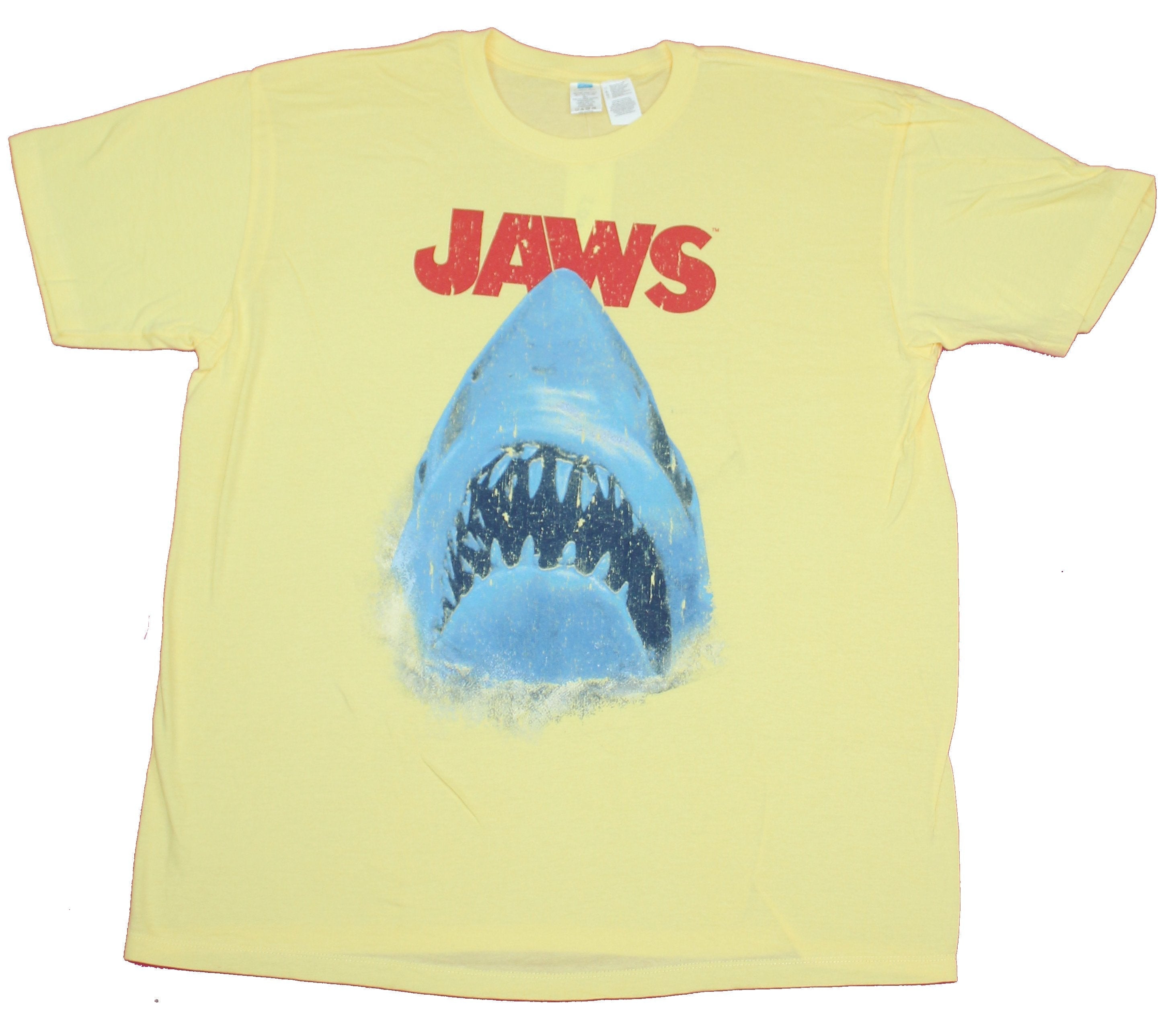 Jaws Mens T-Shirt- Distressed Big Mouth Shark Under Red Name Image Style004 Hoodie, Sweatshirt | CiraTrend.com