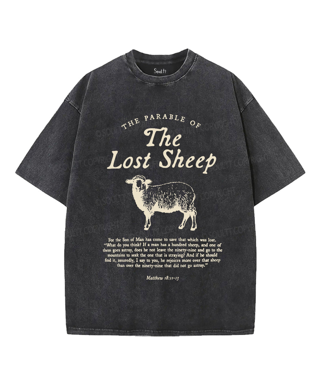 The Lost Sheep Unisex Washed Christian T-shirt Hoodie, Sweatshirt | CiraTrend.com (Image 2)