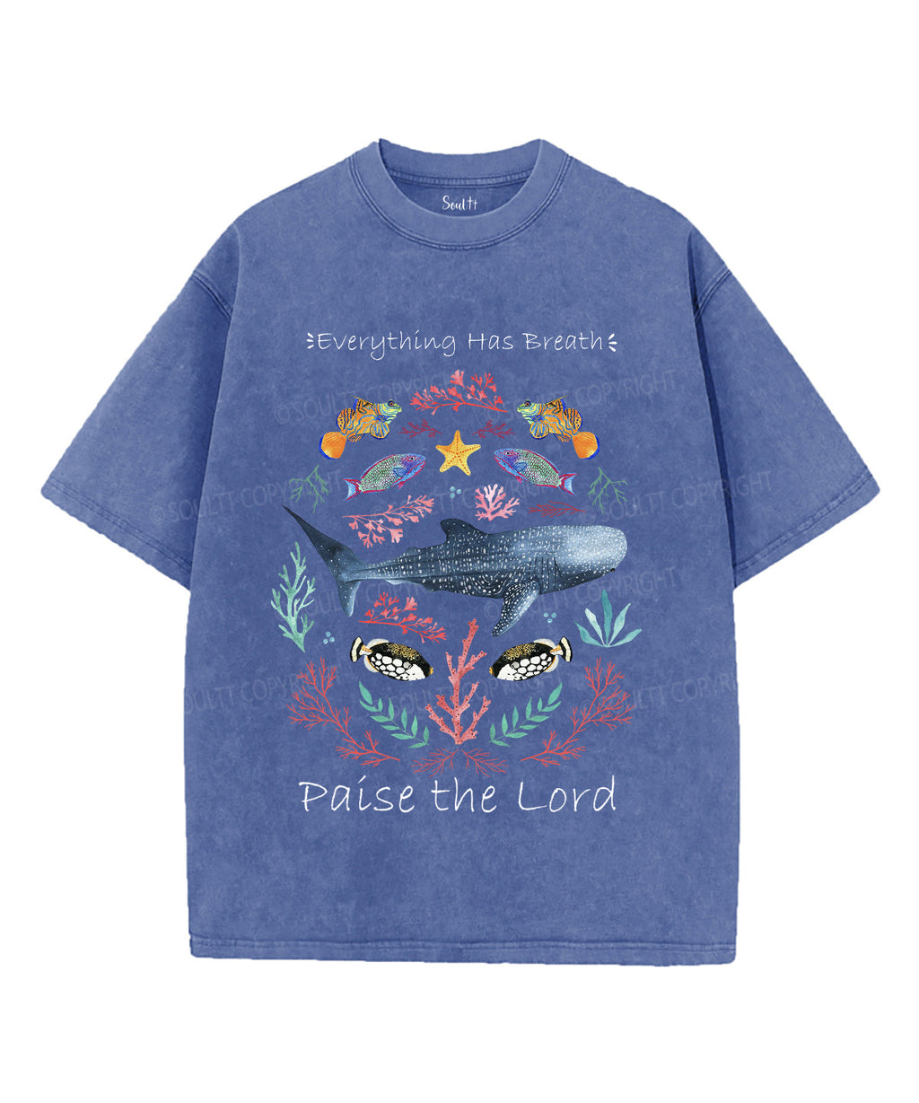 Everything Has Breath Paise The Lord Unisex Washed Christian T-shirt Hoodie, Sweatshirt | CiraTrend.com (Image 3)