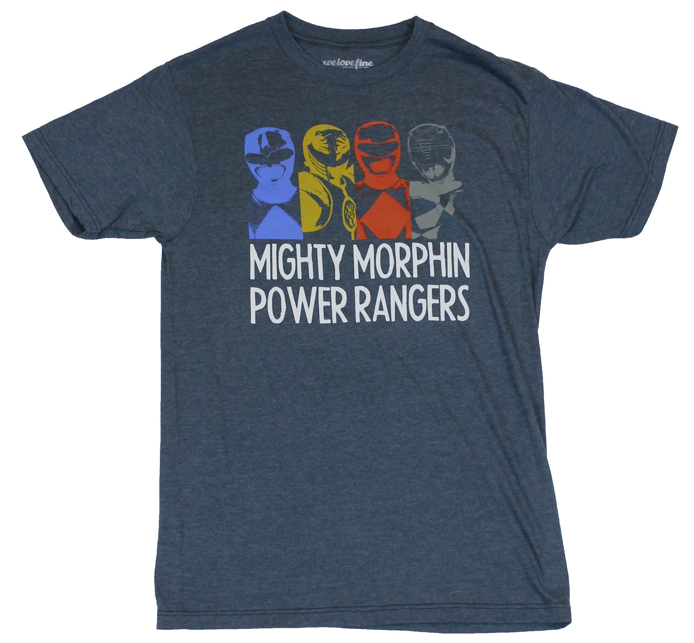 Mighty Morphin Power Ranger Mens T-Shirt - Simple 1 Color Heads Over Name Logo Hoodie, Sweatshirt | CiraTrend.com