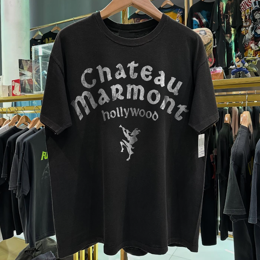 90s CHATEAU MARMONT 'HOLLYWOOD' RARE WASHED BLACK T-SHIRT