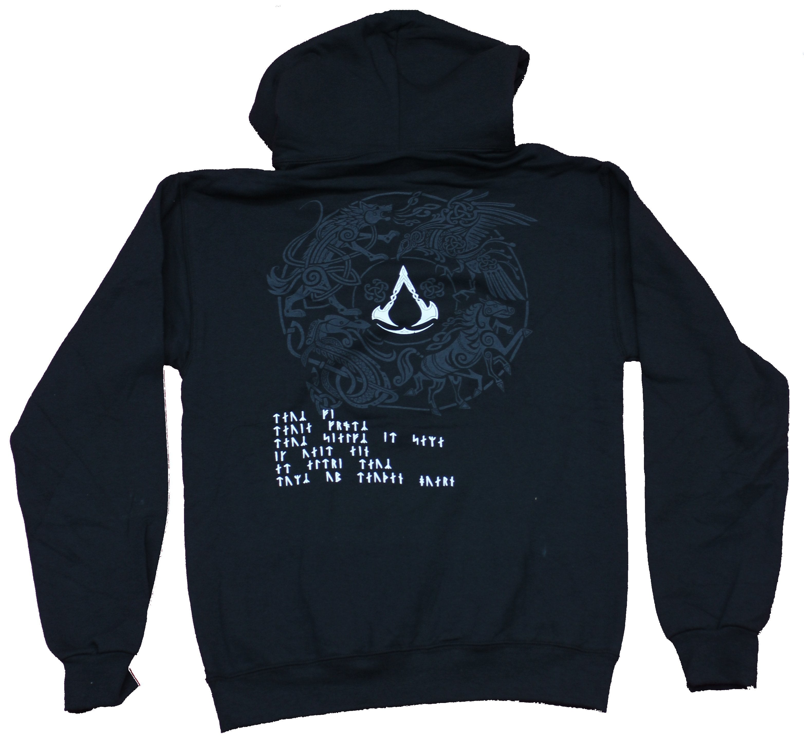 Assassin's Creed Valhalla Mens Hoodie  -  Logo Lapel Ornate Creed Back T-Shirts, Sweatshirt | CiraTrend.com (Image 2)