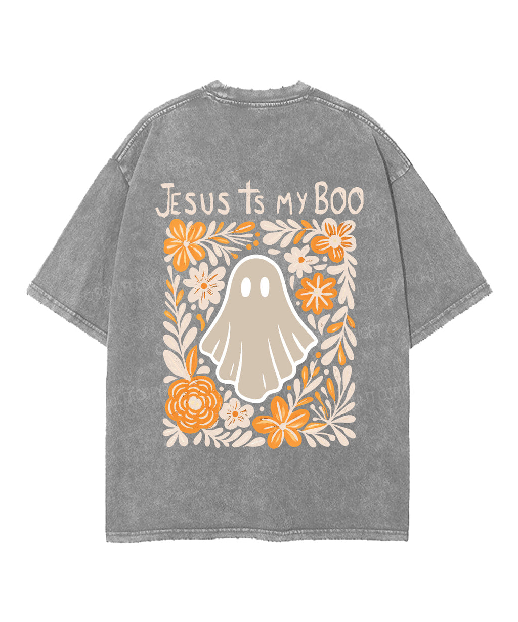 Jesus Is My Boo Double Sided Unisex Washed Christian T-shirt Hoodie, Sweatshirt | CiraTrend.com (Image 5)