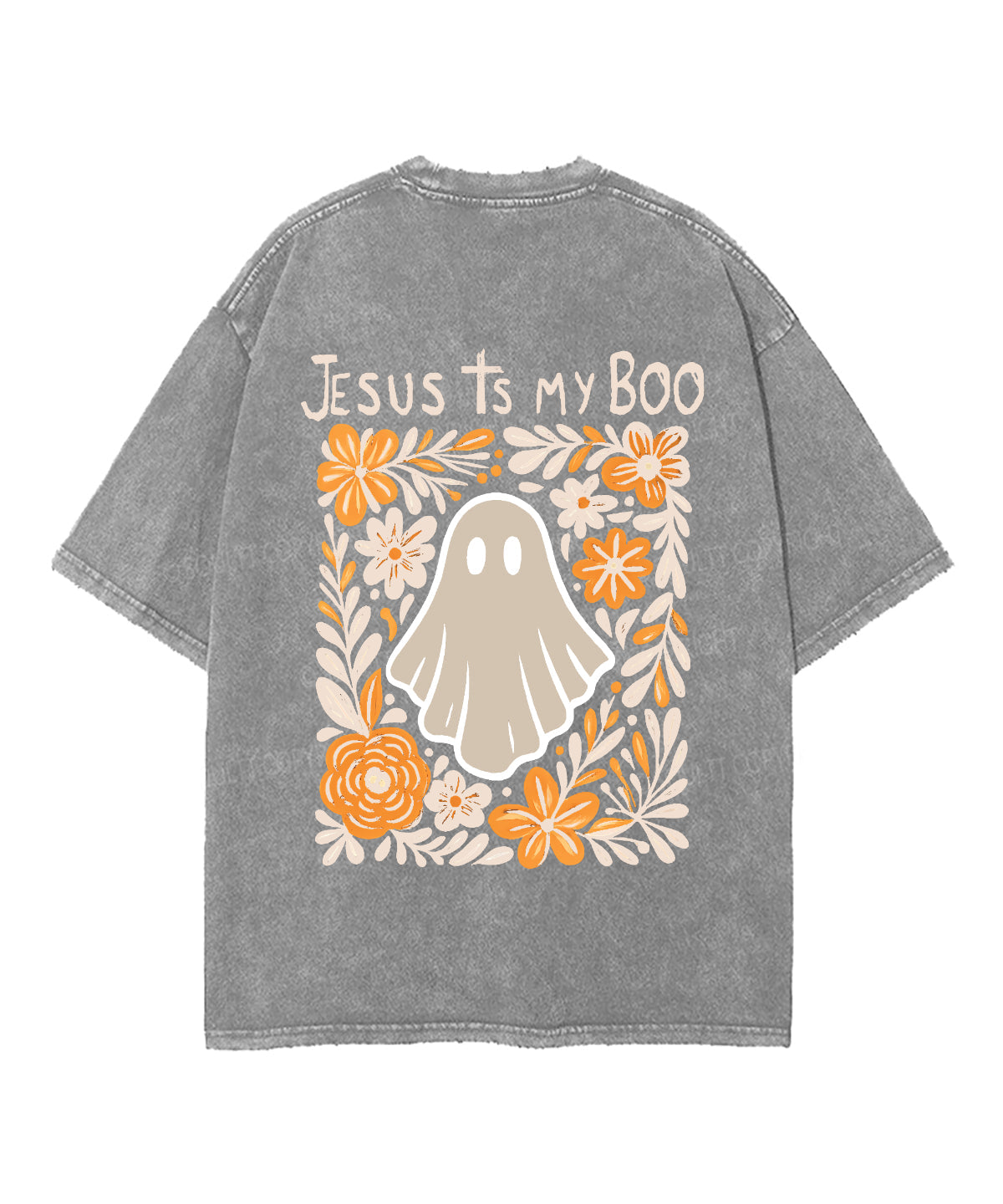 Jesus Is My Boo Double Sided Unisex Washed Christian T-shirt Hoodie, Sweatshirt | CiraTrend.com (Image 5)