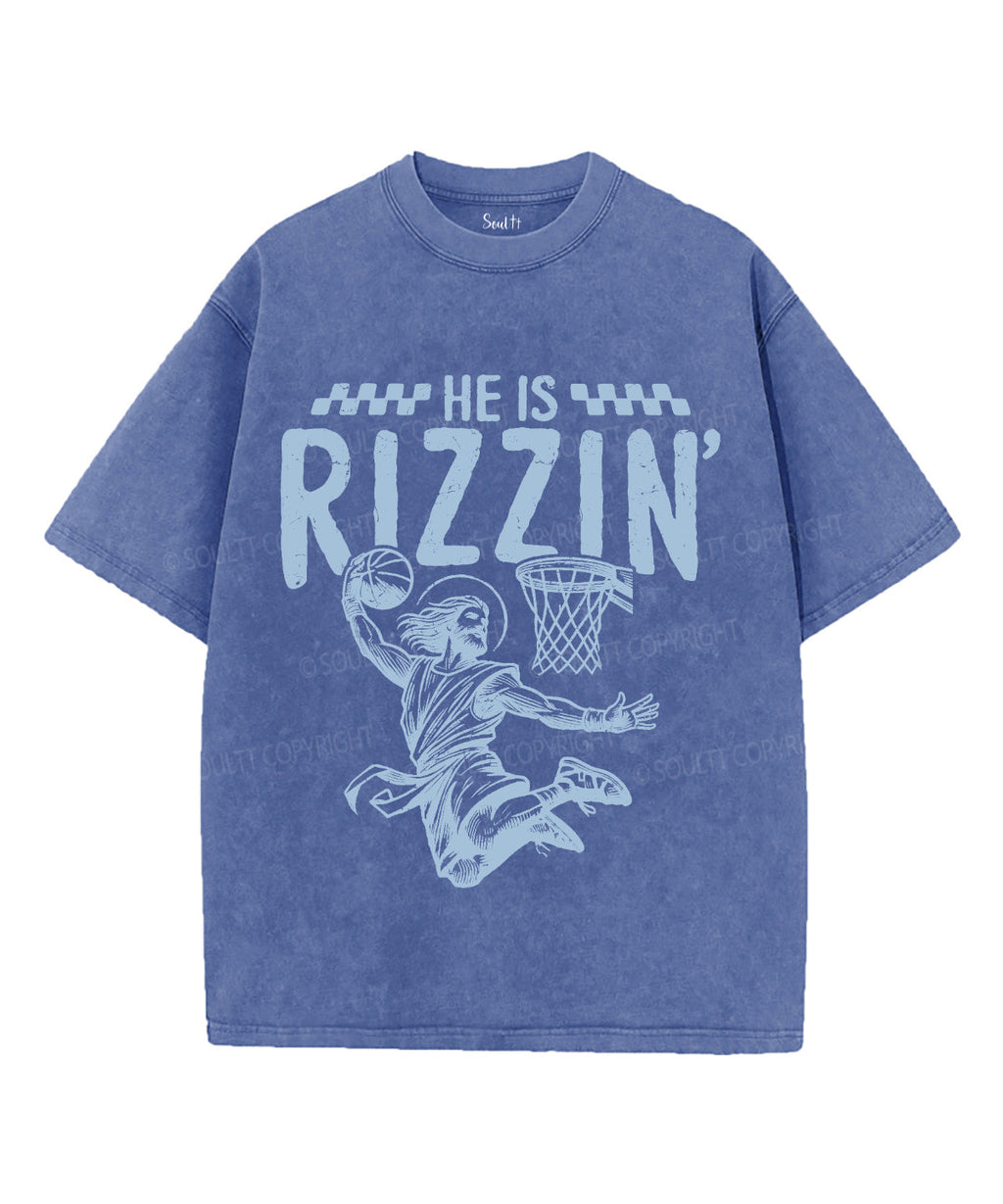 He Is Rizzin' Unisex Washed Christian T-shirt Style004 Hoodie, Sweatshirt | CiraTrend.com (Image 3)