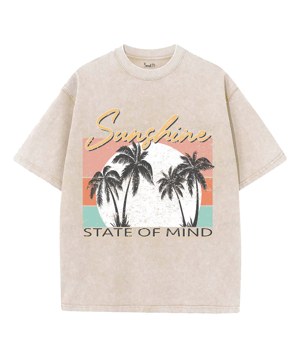 Sunshine State Of MindUnisex Washed Christian T-shirt Hoodie, Sweatshirt | CiraTrend.com (Image 1)