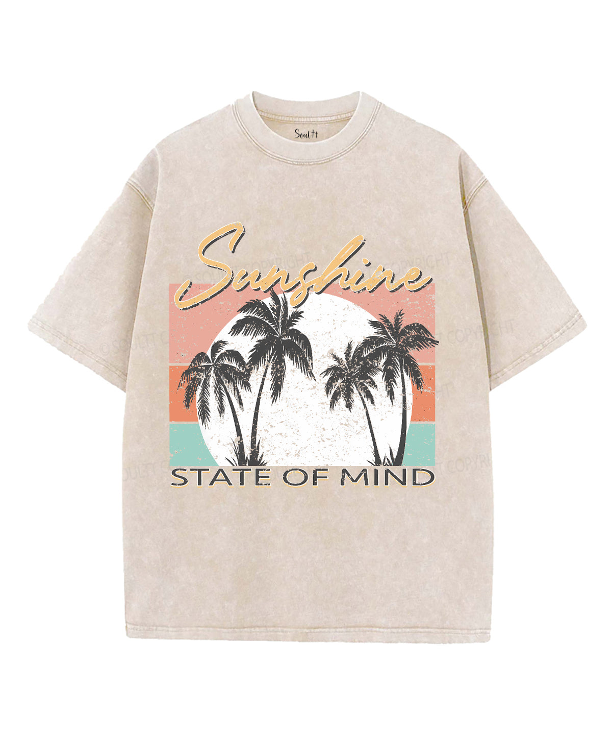 Sunshine State Of MindUnisex Washed Christian T-shirt Hoodie, Sweatshirt | CiraTrend.com (Image 1)