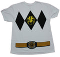 Mighty Morphin Power Rangers Mens T-Shirt - White Ranger Costume Front Hoodie, Sweatshirt | CiraTrend.com