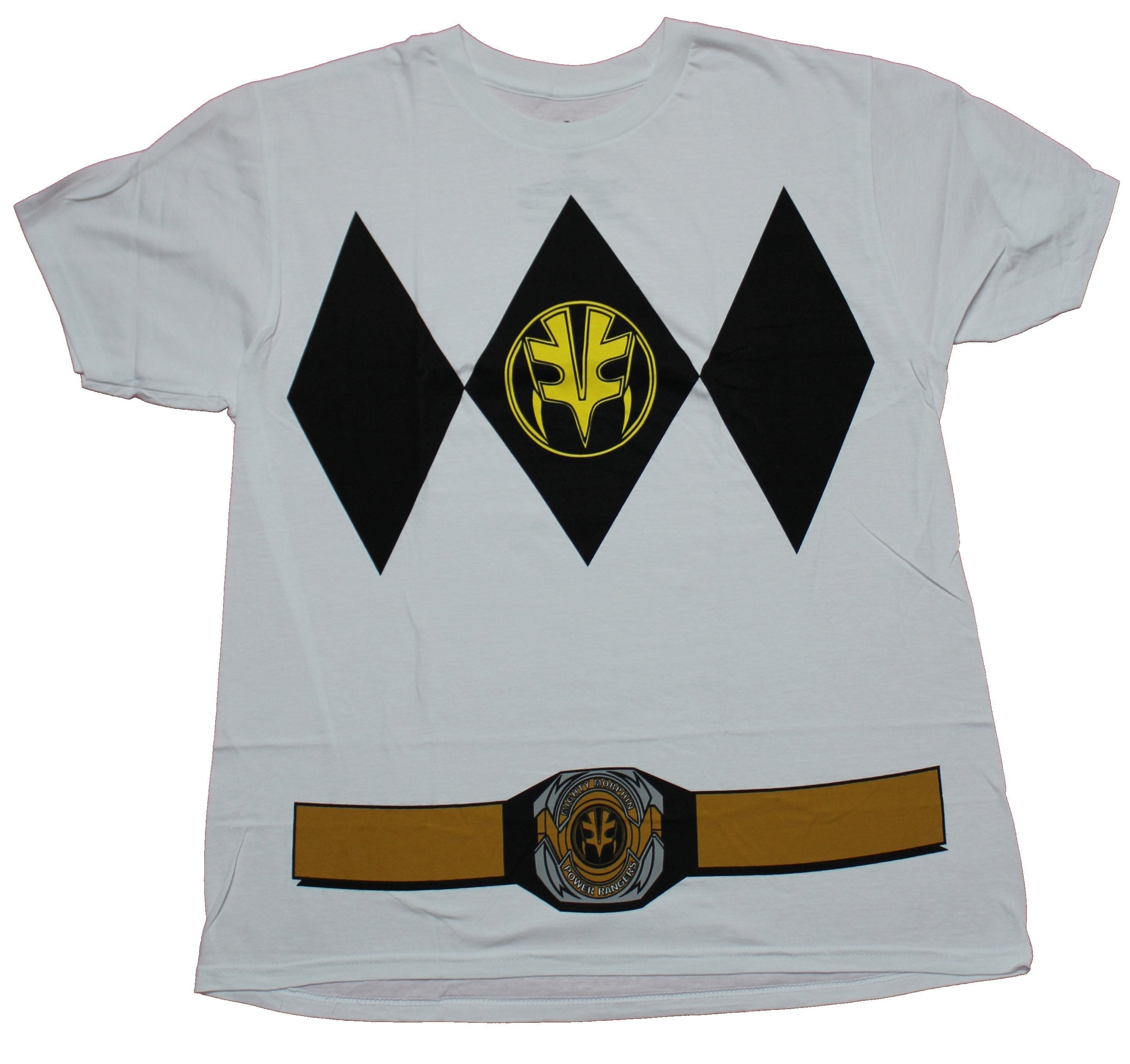 Mighty Morphin Power Rangers Mens T-Shirt - White Ranger Costume Front Hoodie, Sweatshirt | CiraTrend.com