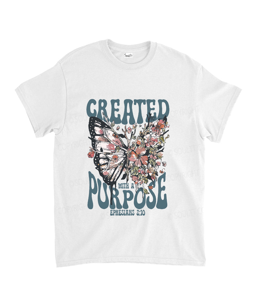 Created With A Purpose Unisex Cotton Christian T-Shirt Hoodie, Sweatshirt | CiraTrend.com (Image 2)