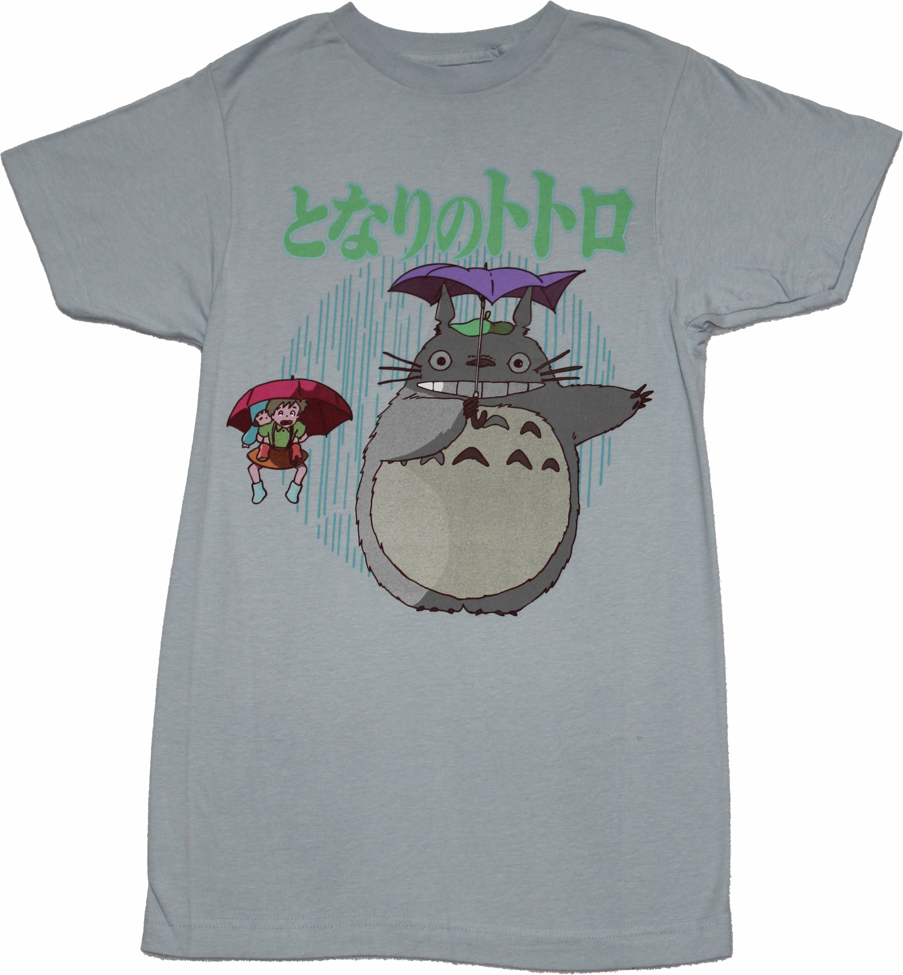 My Neighbor Totoro Mens T-Shirt - Raining Umbrella Pose Under Kanji Hoodie, Sweatshirt | CiraTrend.com