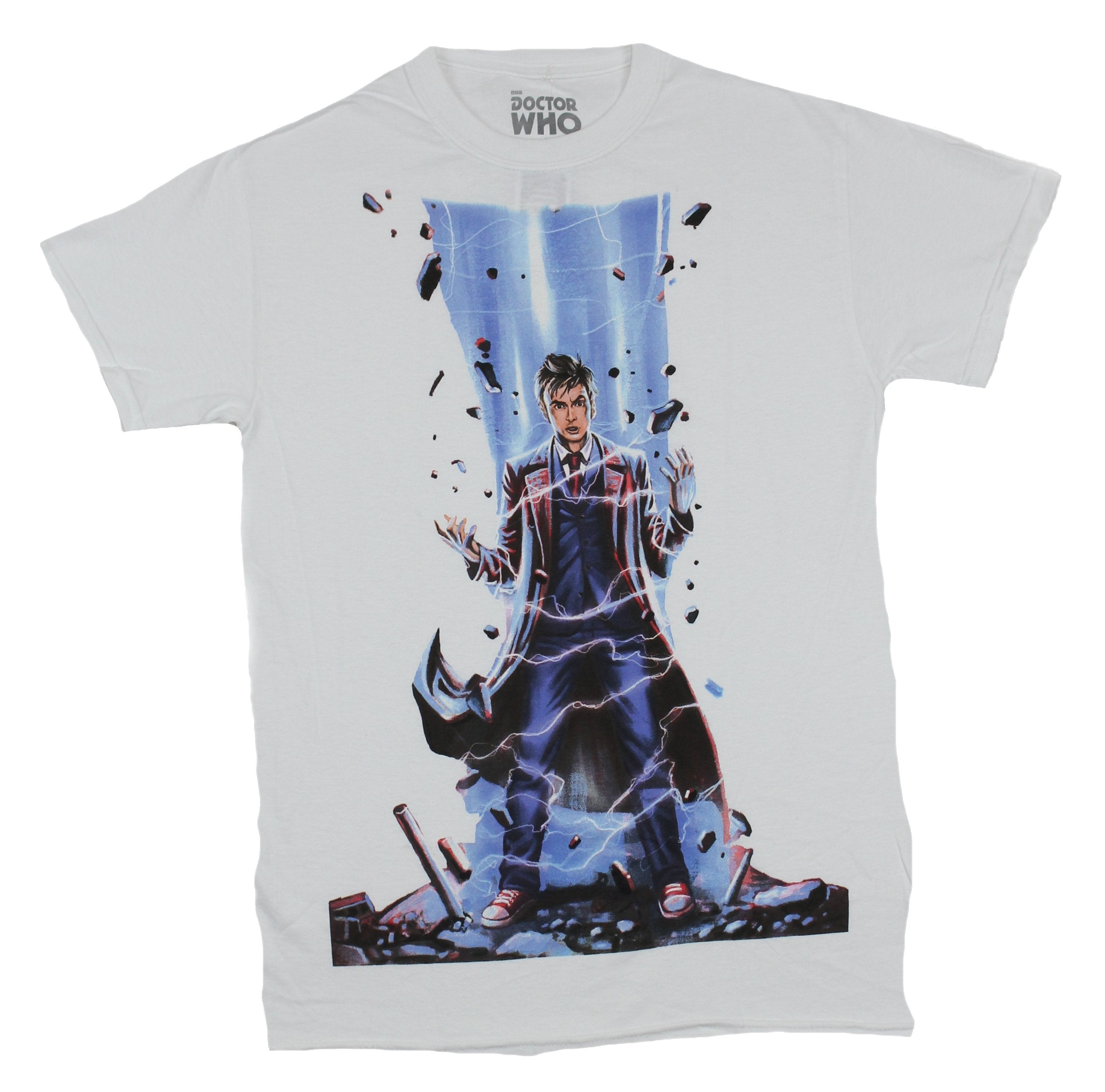 Doctor Who Mens T-Shirt - Electrified Painting of the 10th 14th Doctor Image Hoodie, Sweatshirt | CiraTrend.com