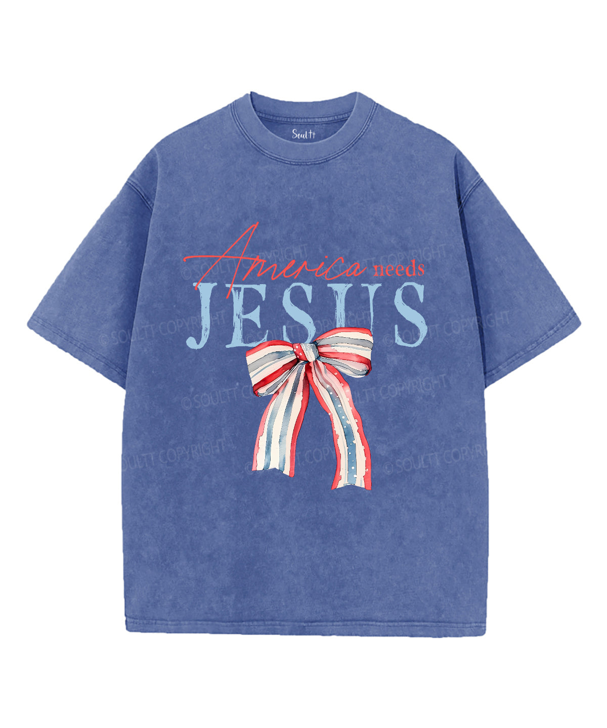 America Needs Jesus Unisex Washed Christian T-shirt Hoodie, Sweatshirt | CiraTrend.com (Image 4)