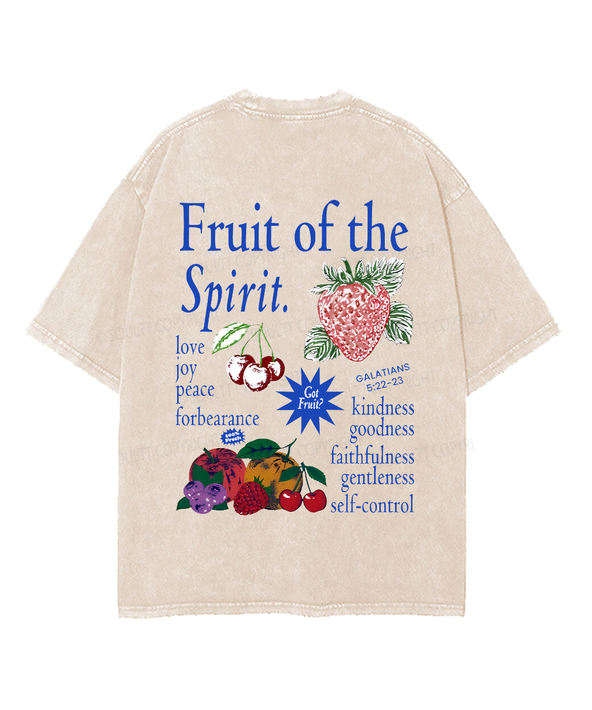 Fruit Of The Spirit Double Sided Unisex Washed Christian T-shirt Style014 Hoodie, Sweatshirt | CiraTrend.com (Image 3)