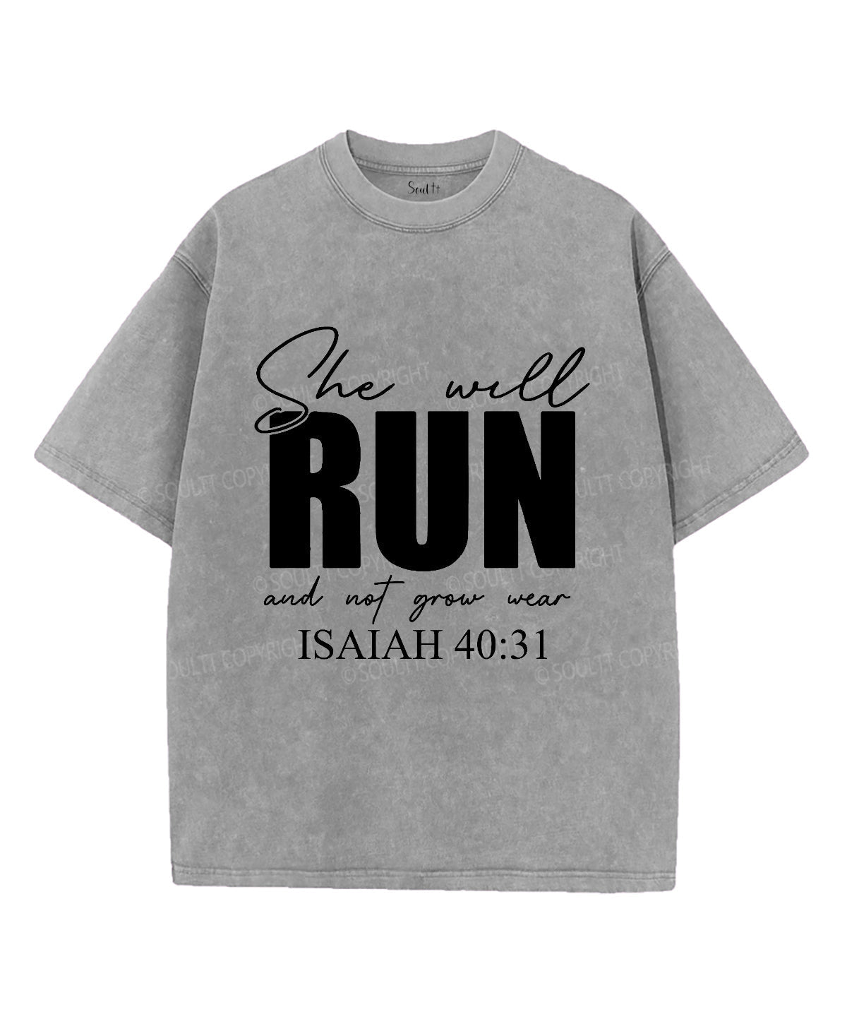 She Will Run Washed Christian T-shirt Hoodie, Sweatshirt | CiraTrend.com (Image 2)