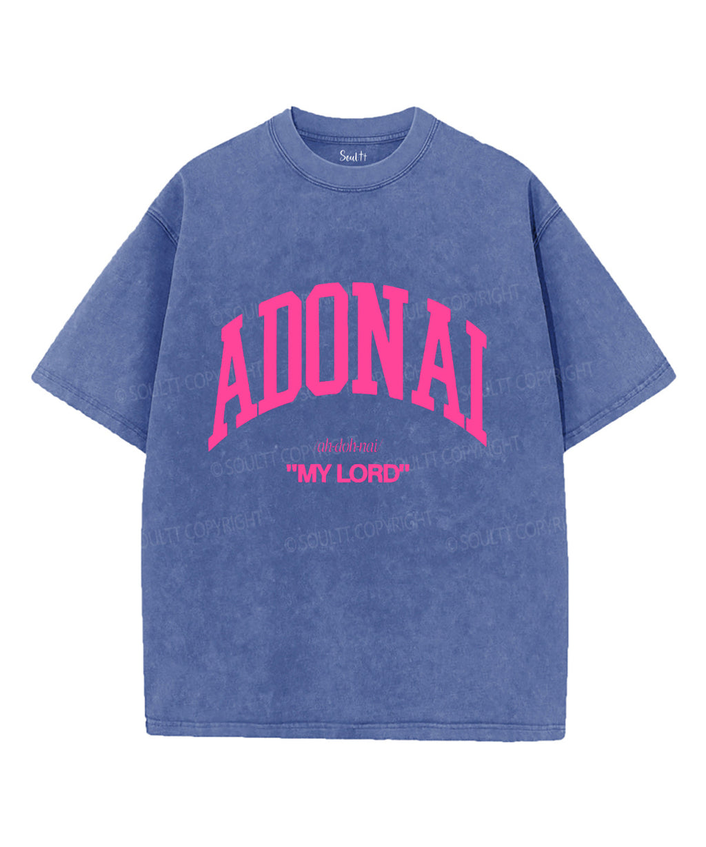 Adonai Unisex Washed Christian T-shirt Hoodie, Sweatshirt | CiraTrend.com (Image 4)