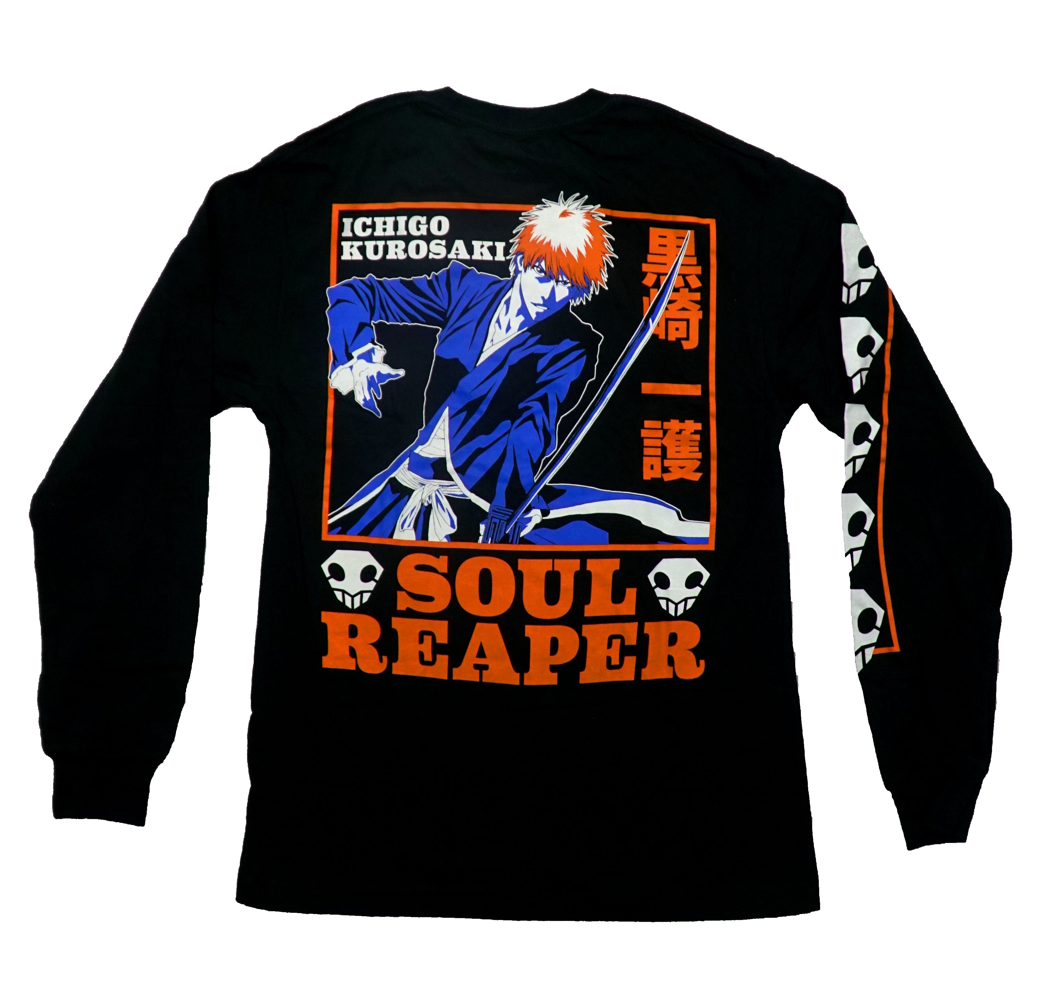 Bleach Mens Long Sleeve T-Shirt - Lapel Soul Reaper Logo Ichigo Kurosaki Back Hoodie, Sweatshirt | CiraTrend.com (Image 2)