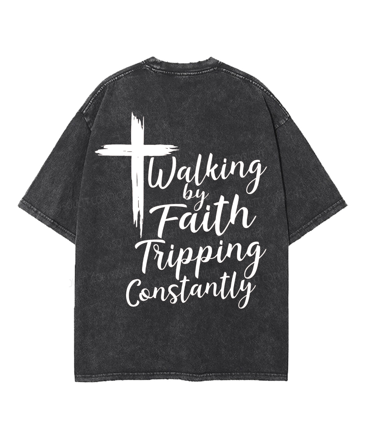 Walking By Faith Triping Constantly Double Sided Unisex Washed Christian T-shirt Hoodie, Sweatshirt | CiraTrend.com (Image 5)