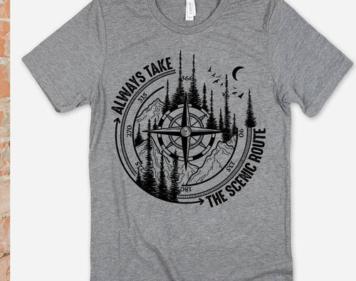 Always Take the Scenic Route- Vacation Travel T-Shirt