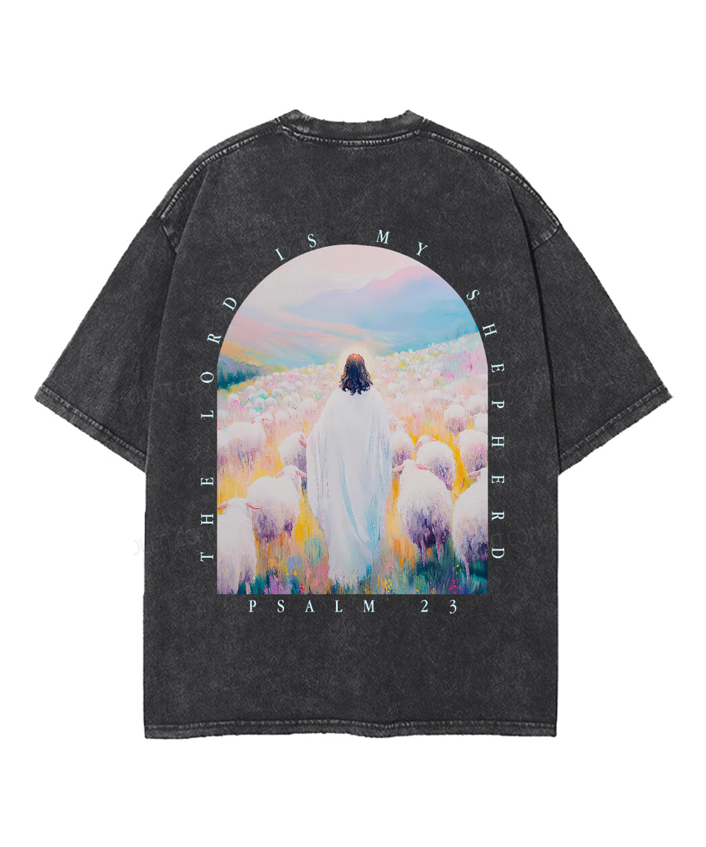 The Lord Is My Shepherd Double Sided Unisex Washed Christian T-shirt Style003 Hoodie, Sweatshirt | CiraTrend.com (Image 3)