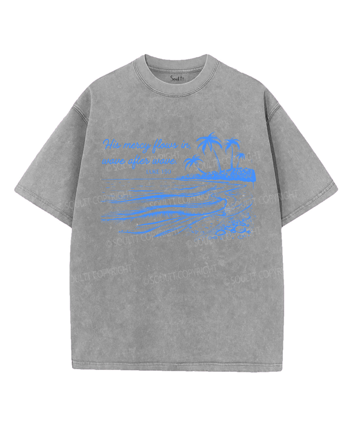 His Mercy Flows Wave After Wave Washed Christian T-Shirts, Hoodie, Sweatshirt