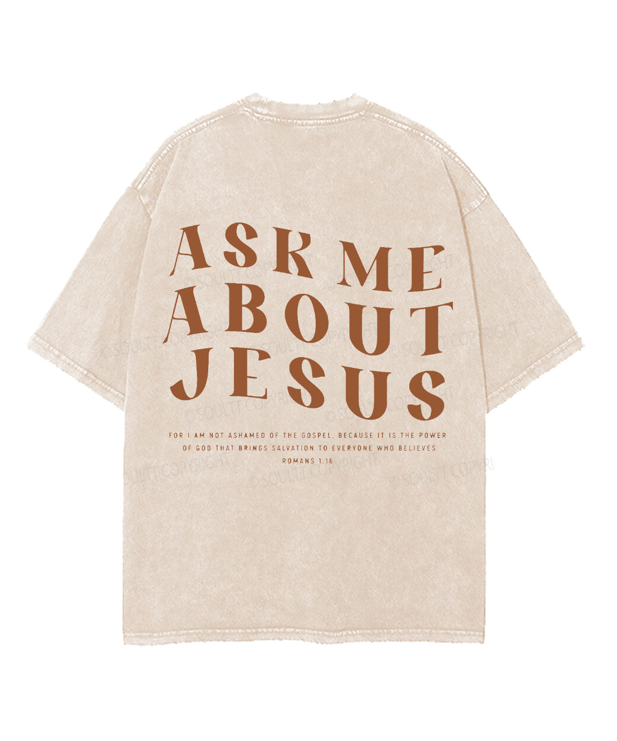 Ask Me About Jesus Double Sided Unisex Washed Christian T-shirt Hoodie, Sweatshirt | CiraTrend.com (Image 2)