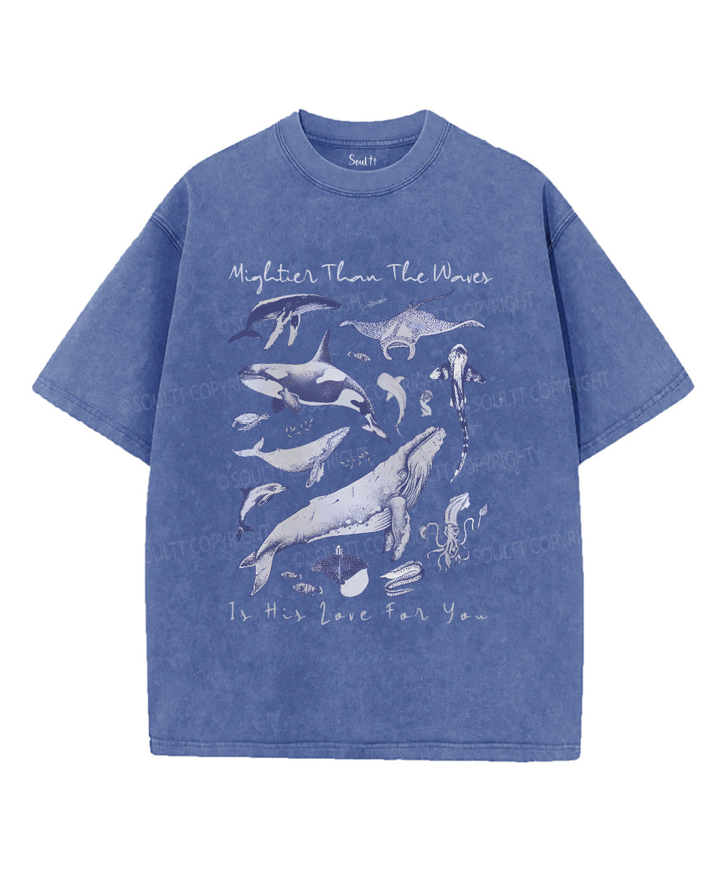 Mightier Than The Waves Unisex Washed Christian T-shirt Style004 Hoodie, Sweatshirt | CiraTrend.com (Image 3)