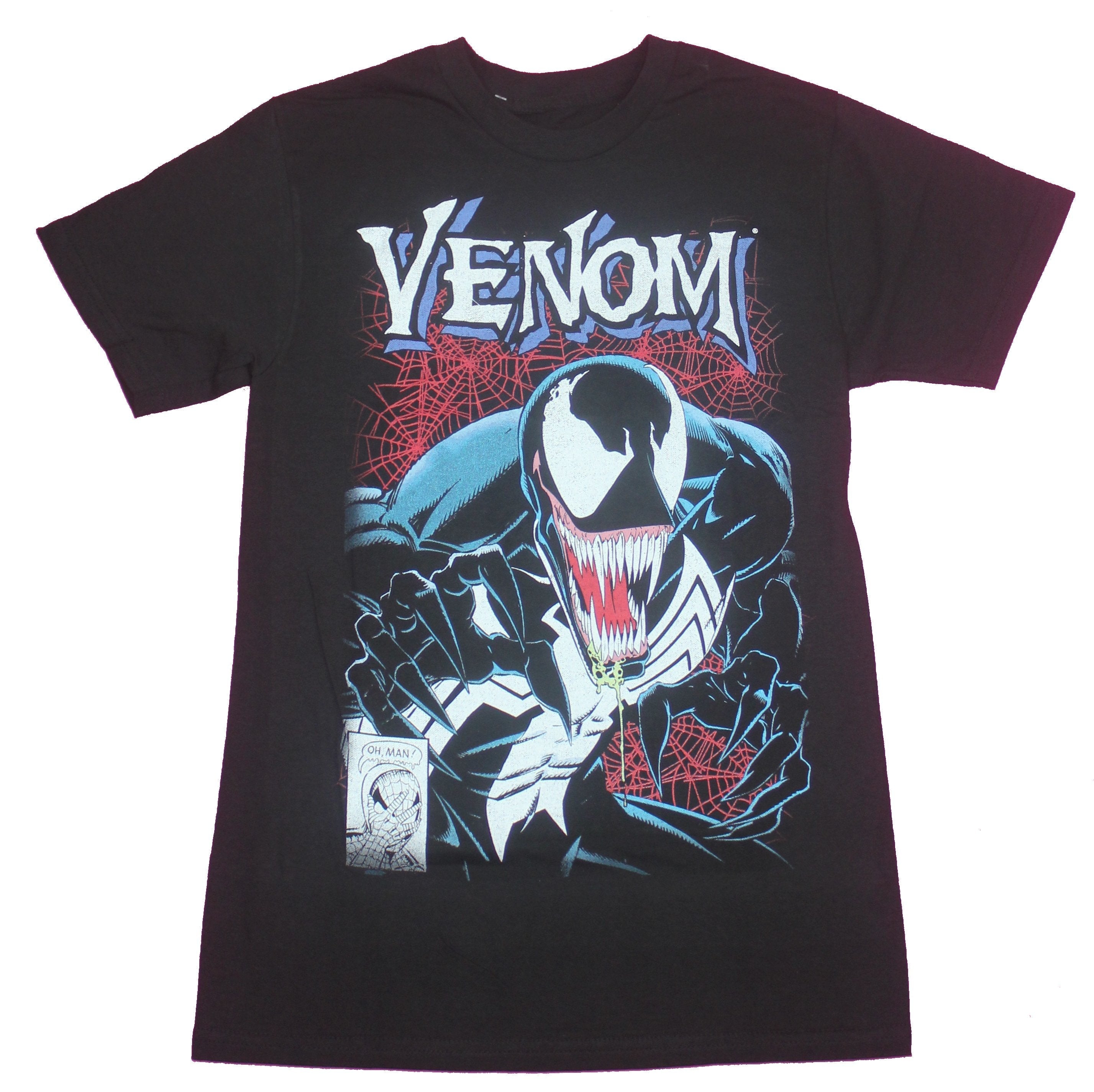 Venom Mens T-Shirt- Distressed Lethal Protector Over Red Webs Hoodie, Sweatshirt | CiraTrend.com
