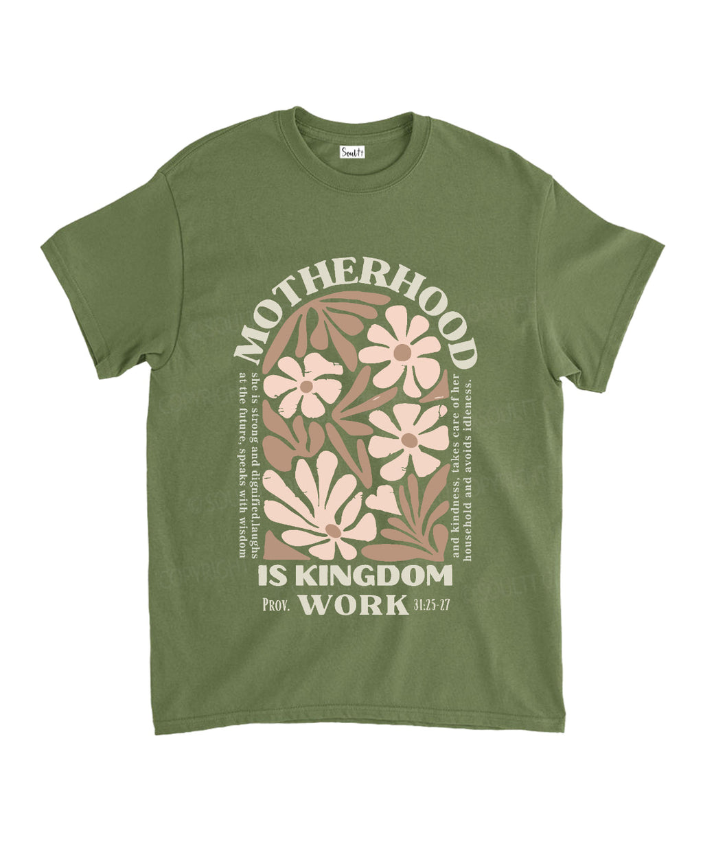Motherhood Is Kingdom Work Unisex Cotton Christian T-Shirt Hoodie, Sweatshirt | CiraTrend.com (Image 5)