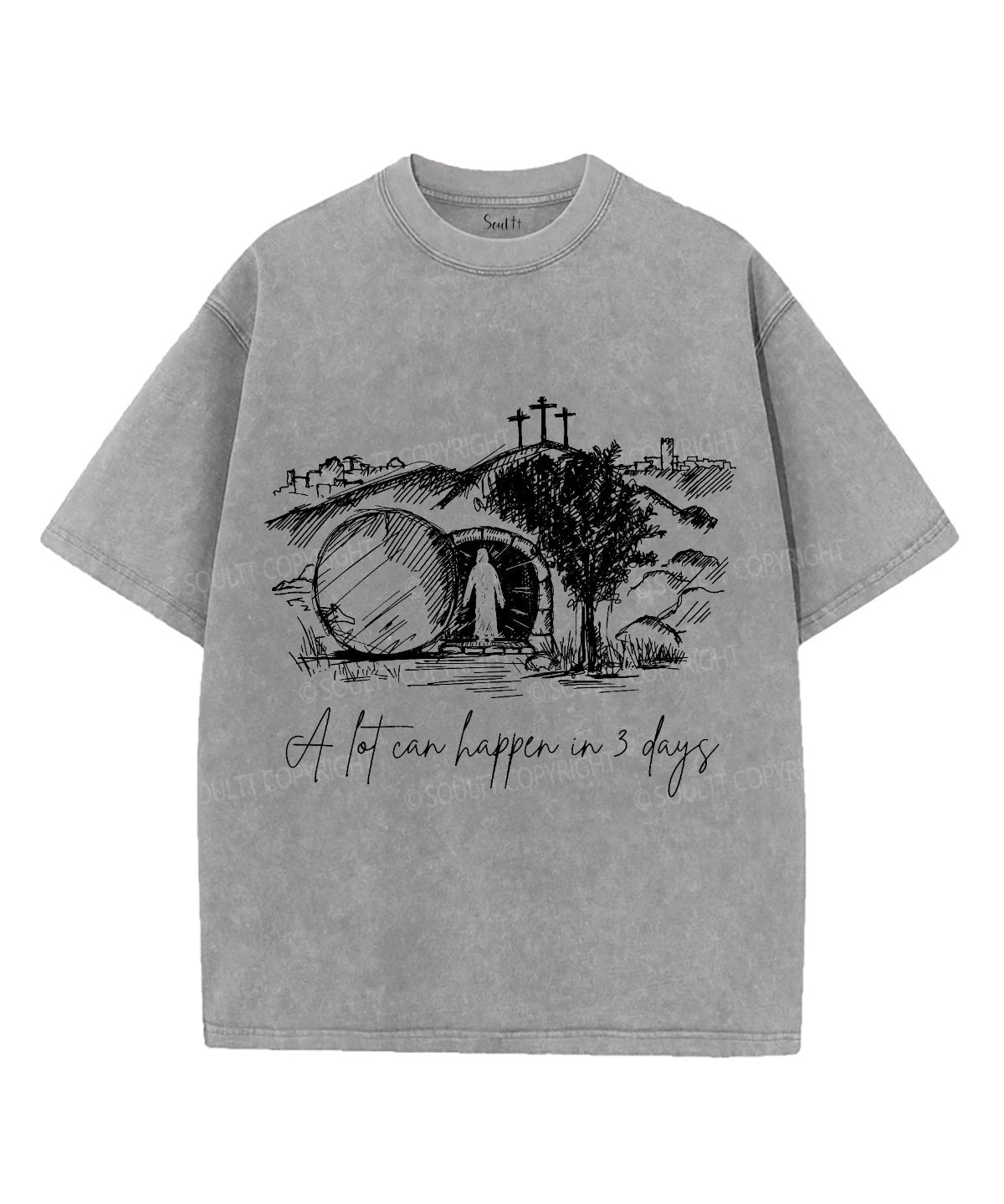 A Lot Can Happen In 3 Days Unisex Washed Christian T-shirt Style002 Hoodie, Sweatshirt | CiraTrend.com (Image 3)