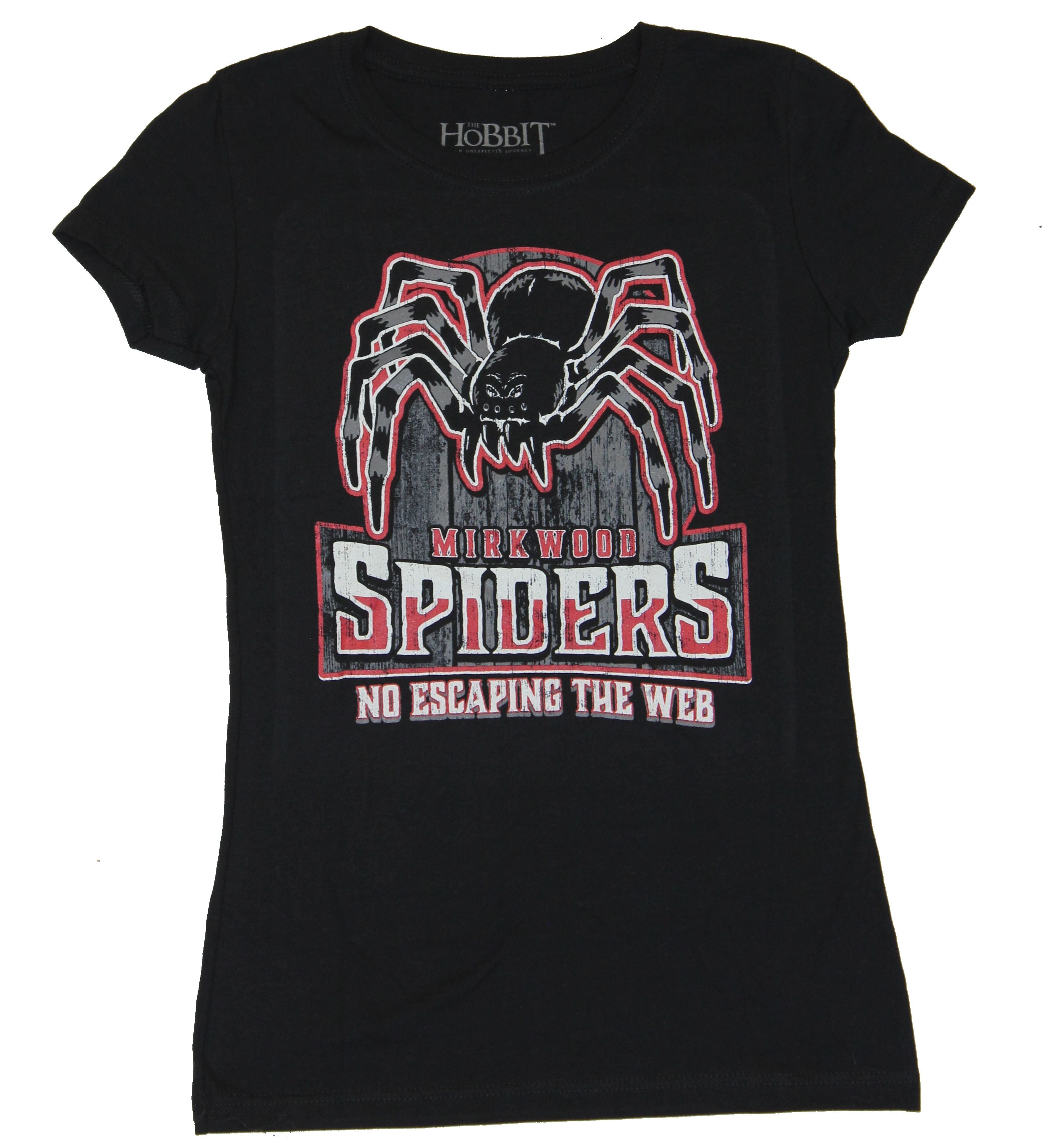 The Hobbit Girls Juniors T-Shirt - Mirkwood Spiders No Escaping Their Web Image Hoodie, Sweatshirt | CiraTrend.com