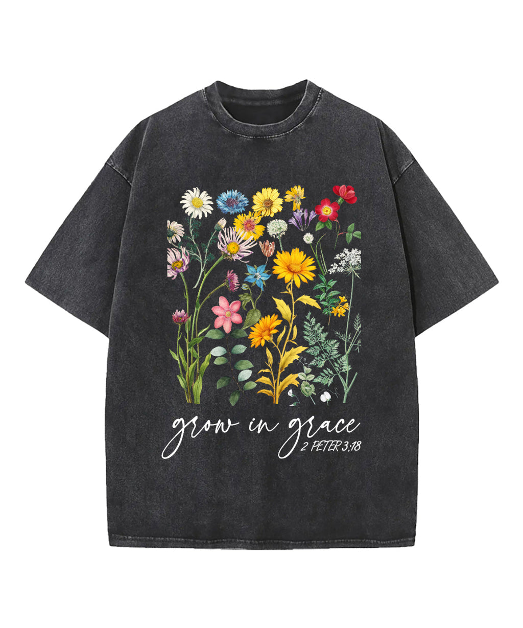 Grow In Grace Washed Christian T-shirt Style002 Hoodie, Sweatshirt | CiraTrend.com (Image 1)
