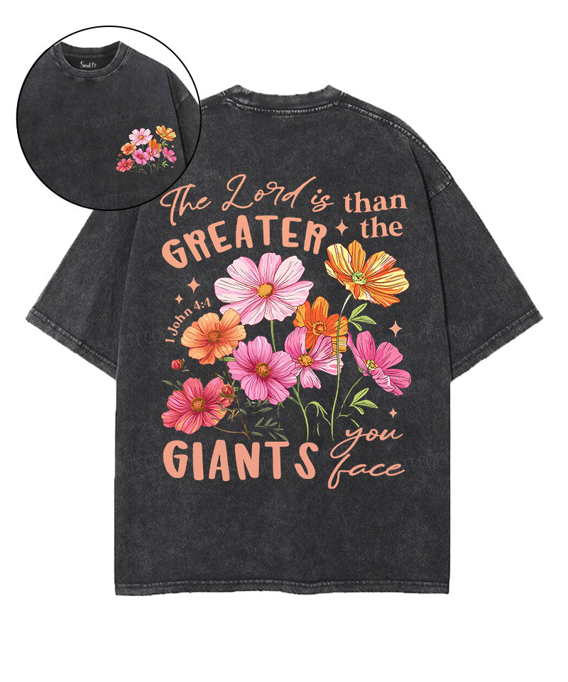 Greater Giants Double Sided Unisex Washed Christian T-shirt Hoodie, Sweatshirt | CiraTrend.com (Image 1)