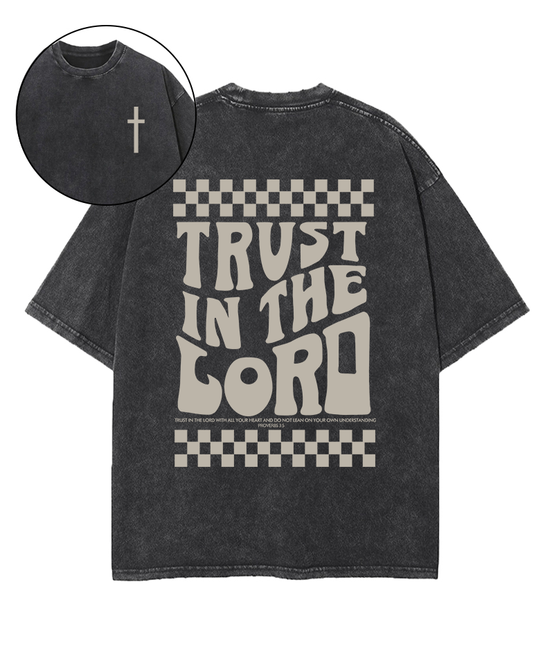 Trust In The Lord Double Sided Washed Christian T-shirt Hoodie, Sweatshirt | CiraTrend.com (Image 1)
