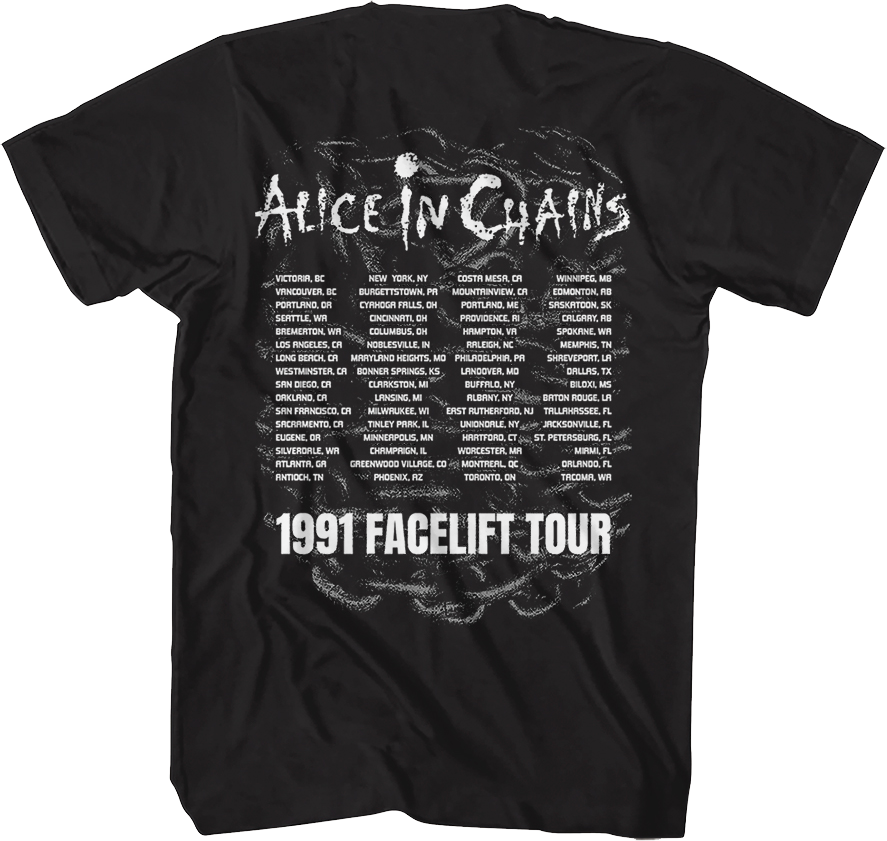 Facelift Tour Front & Back Alice In Chains T-Shirt Hoodie, Sweatshirt | CiraTrend.com (Image 3)