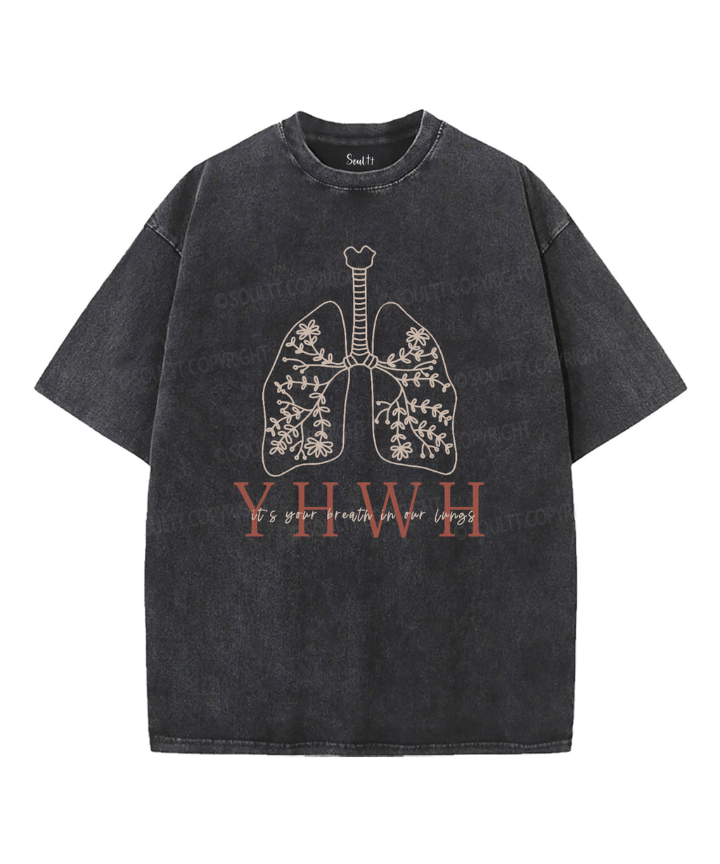 YHWH Double Sided Unisex Washed Christian T-shirt Hoodie, Sweatshirt | CiraTrend.com (Image 1)