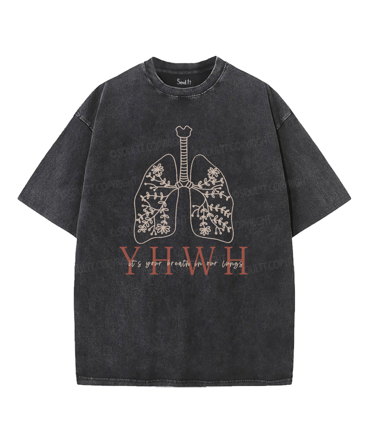YHWH Double Sided Unisex Washed Christian T-shirt Hoodie, Sweatshirt | CiraTrend.com (Image 1)