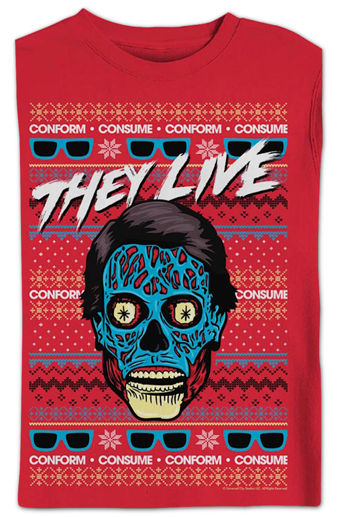 Faux Ugly Christmas Sweater They Live Sweatshirt T-Shirts, Hoodie | CiraTrend.com (Image 2)