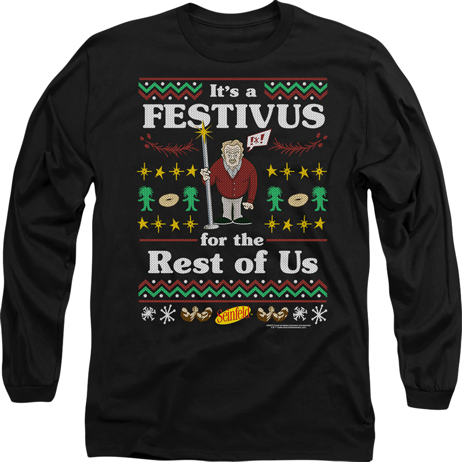Faux Ugly Festivus Sweater Seinfeld Long Sleeve Shirt Hoodie, Sweatshirt | CiraTrend.com (Image 1)