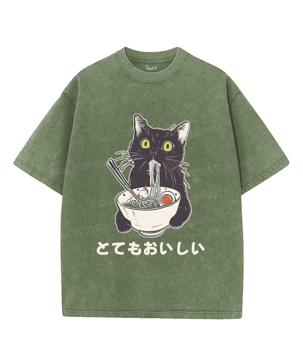 Cat Eats Ramen Washed Christian T-Shirts, Hoodie, Sweatshirt