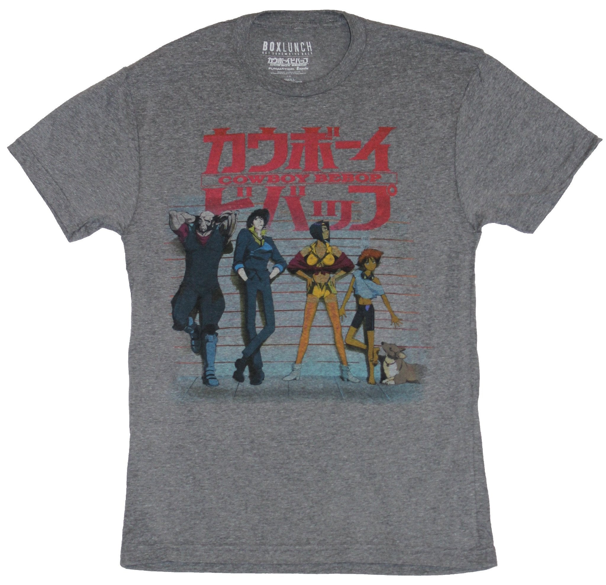 Cowboy Bebop Mens T-Shirt - Cast Lineup Under Japanese Caharacters Hoodie, Sweatshirt | CiraTrend.com