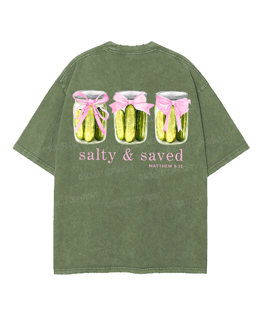 Salty Saved Double Sided Unisex Washed Christian T-shirt Hoodie, Sweatshirt | CiraTrend.com (Image 4)