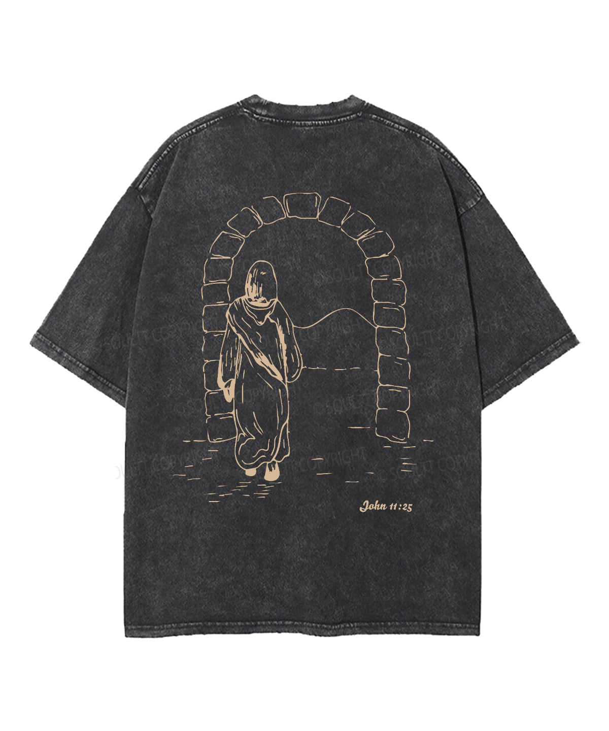 I AmThe Resurrection Double Sided Unisex Washed Christian T-shirt Hoodie, Sweatshirt | CiraTrend.com (Image 5)